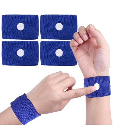 2 Pairs Travel Sickness Relief Wristbands Motion Sickness Bands Anti Nausea Wrist Bands Natural Acupressure Nausea Relief Wristbands for Adults and Kids Travel Car Sea Morning Sickness (Blue)