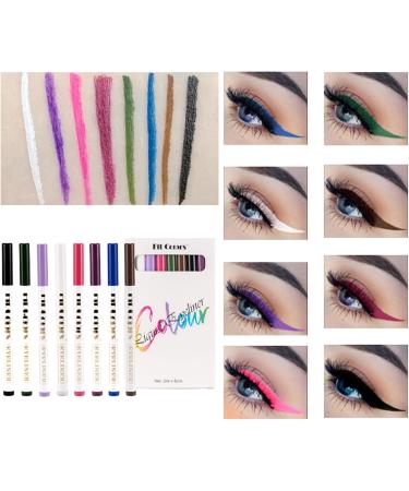 SOMGKINE Eyeliner 8 colors colored eyeliner matte liquid eyeliner colorful neon eyeliner colored eyeliner water resistant long lasting highly pigmented - Buy Online on GoSupps.com