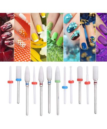 12 Pieces Ceramic Nail Mill Bits Professional Electric Nail Drill Bits for Removing Nail Polish and Gel Electric Manicure Pedicure Nail File Bits - Buy Online on GoSupps.com