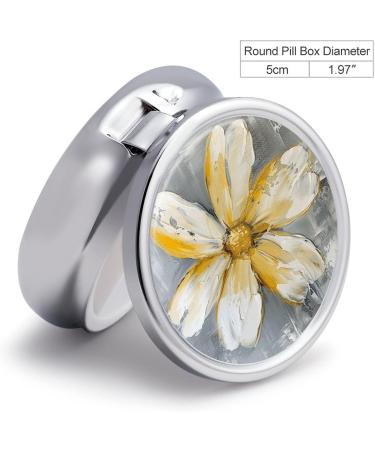 Travel Pill Box - 3 Compartment Portable Medicine Organizer with Yellow & White Floral Design - Perfect for Pocket & Handbag - Buy Online on GoSupps.com