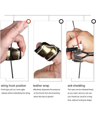 Buy Bnineteet Archery Thumb Rings | Brass Daema Protection & Soft Leather Finger Guards for Traditional Archery - Black - Buy Online on GoSupps.com