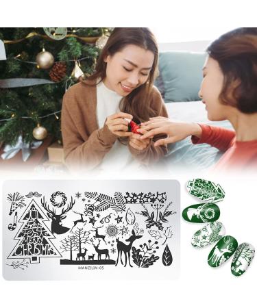 Herbests 5 PCs DIY Nail Art Stamping Set - Christmas & Halloween Steel Plates for Manicure - Perfect Gift for Women & Girls - Buy Online on GoSupps.com