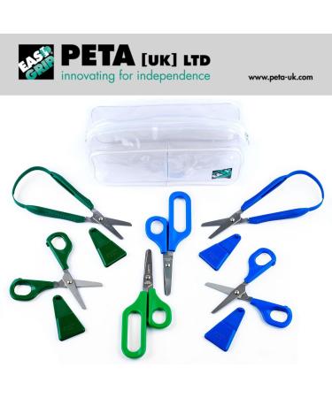 PETA Easi-Grip Children's Long Loop Scissors - Stainless Steel, Self Opening with Ergonomic Grip for Stability - 45mm Rounded Blade - Ideal for Weak Grip and Joint Problems - Buy Online on GoSupps.com