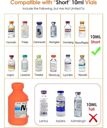 YOUSHARES Insulin Vial Cover - Durable Silicone Protector for 10ml Short Insulin Vials | Soft & Flexible Diabetes Care Case - Orange Blue Green - Buy Online on GoSupps.com