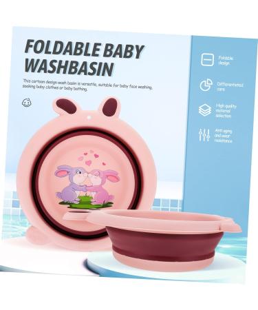 minkissy Folding Foot Basin Plastic Wash Basin Outdoor Tub Dish Tub Cartoon Wash Basin Small Wash Basin Portable Shampooer Folding Basin Fold up Sink Tpe Pink Bath Tub Travel Foldable 33X31X10CM Pink - Buy Online on GoSupps.com
