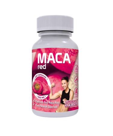 Red Maca Capsules for Women - Gelatinized and Pure - Root from Peru - Energy Booster, Hormone Balancer, Improves Your Mood and Builds Your Muscles - Kosher Certified. Sikyriah