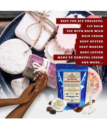 Naturally Refined African Ivory White Shea Butter Blocks/Jar | Unscented | Bulk Size for Anti Aging & Dry Skin | DIY Body Butter Recipes Base | Skincare, Babycare, & Soap Making | 0.50 lb - Buy Online on GoSupps.com