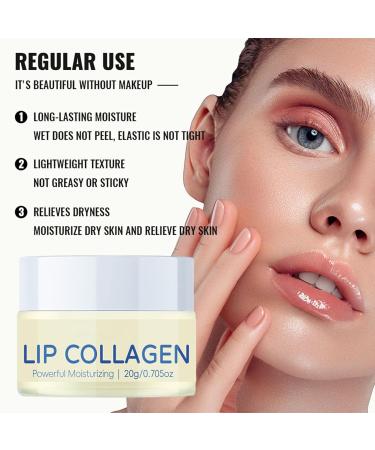 Lip Collagen Peptides Mask Overnight Lip Sleeping Mask Lips Booster Plumping Balm Moisturizer for Dry Cracked Shrunken and Aged Lips Plumping Smoothing Lips - Buy Online on GoSupps.com