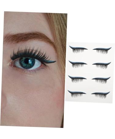 Mipcase 4 Pairs False Eyelashes Eye Makeup Sticker Stickers Glitter Eyeliner Eye Line Sticker Glitter Powder 4x1.5cm Blue - Buy Online on GoSupps.com
