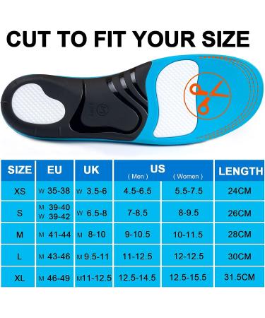 Plantar Fasciitis Arch Support Insoles - Men & Women, Flat Feet Orthotic Inserts for Arch Pain Relief - Shock Absorbing, High Arch Design (S: Men's 7-8, 220+ lbs) - Buy Online on GoSupps.com
