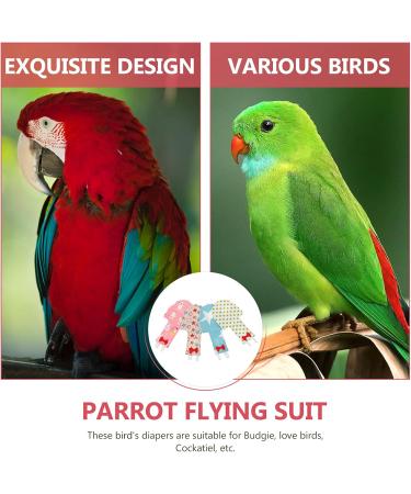 Ukco 4PCS Washable Reusable Bird Diaper Flight Suit - Parrot Urine Wet Suit for Ara Budgie & Cockatiel - Perfect for Pet Care - Buy Online on GoSupps.com