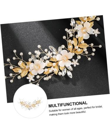 Housoutil Rhinestone Pearl Hair Comb Floral Hair Clip Hair Jewels for Women Floral Headpiece Wedding Hair Clips Rhinestone Headpiece for Women French Combs The Side Bride White Accessories - Buy Online on GoSupps.com