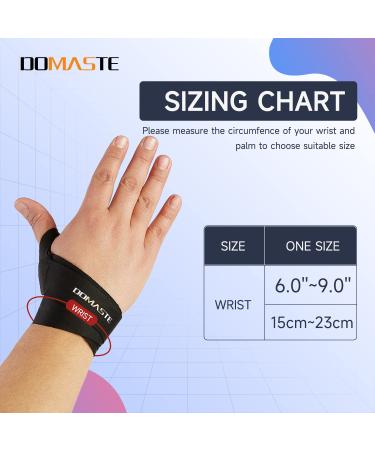 Domaste Ultra Thin Wrist Brace - Adjustable Carpal Tunnel Support for Men and Women, Lightweight and Breathable - Black/Right/One Size - Buy Online on GoSupps.com