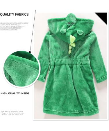 Feiliandajj Unisex Baby Toddler Fleece Bathrobe | Cute Animal Ears Hooded Gown for Boys & Girls 1-6 Years - Soft & Cozy in Green - Buy Online on GoSupps.com