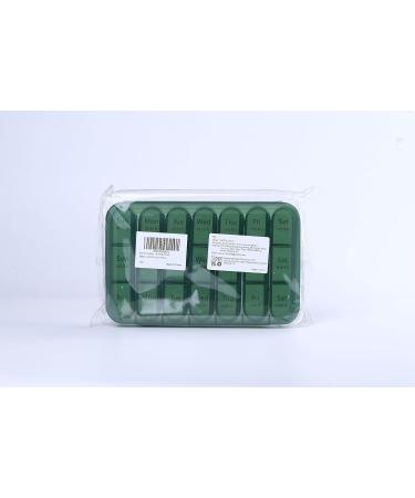 Zoolion Weekly Pill Box 7 Day 3 Times a Day - Portable Travel Pill Organizer for Vitamins and Supplements (Olive) - Buy Online on GoSupps.com