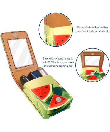 Travel Lipstick Organizer Case - Portable Makeup Bag with Mirror in Watermelon Green | eCommerce International Shipping - Buy Online on GoSupps.com