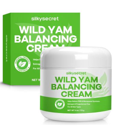 Organic Wild Yam Cream for Hormone Balance (4 oz) Wild Yam Root Cream Wild Yam Cream Organic for PMS & Menopause Relief Like Hot Flash Night Sweats Unstable Moods and Power Surges