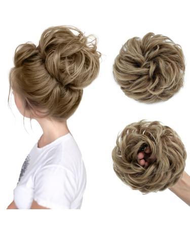 Tess hair part with rubber band 55g lured hair tie with hair light brown to blonde big bun hair part hair part hair extension for women girls 55 g light brown to blonde