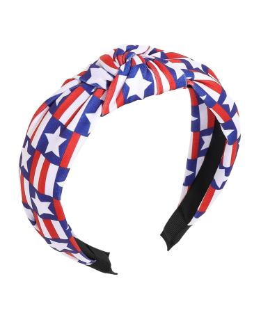 4th of July Headband | 4th of July Patriotic Hair Hoop | Soft Hair Decorations for Yoga Workout Makeup Housework Beach
