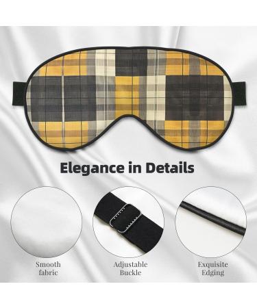Unisex Double-Sided Plaid Sleep Mask - Yellow Gray Black | Ideal for Restful Sleep & Skin Care - Buy Online on GoSupps.com