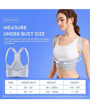 Posture Corrector for Women - Invisible Back Brace for Pain Relief | Hunchback Straightener (Gray Large 35-41 Inch - Buy Online on GoSupps.com