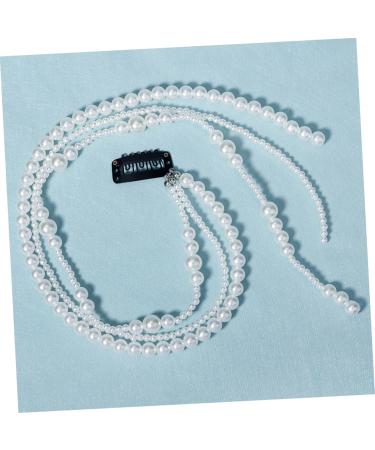 FRCOLOR Pearl Plate Hair Accessories Wedding Hair Accessories Multi Strand Hair Crystal Hair Womens Hair Clips Hair Chains Pearl Clips Wild Bride Pearl (plastic) White Ponytail - Buy Online on GoSupps.com