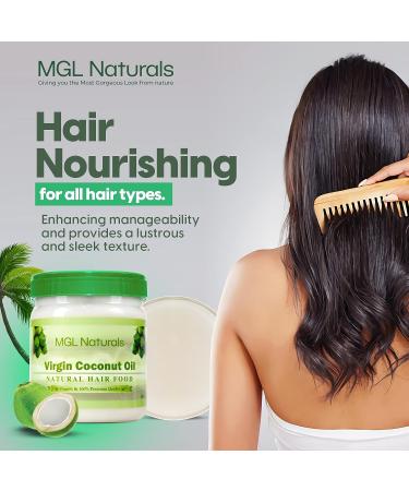 Organic Virgin Coconut Oil for Hair Growth and Nourishment - 14.11 oz | Sustainably Sourced from Ghana - Buy Online on GoSupps.com