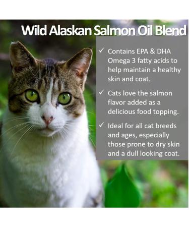 Vet Worthy Wild Alaskan Salmon Oil for Cats - 8 oz | Omega-3 Supplement - Buy Online on GoSupps.com