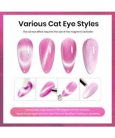 Beetles Pink Holographic 9D Cat Eye Gel Polish 15ml - Shiny Glitter with Magnetic Stick | Soak Off UV Gel Nail Polish for Salon Nail Art and DIY Christmas Nails - Buy Online on GoSupps.com