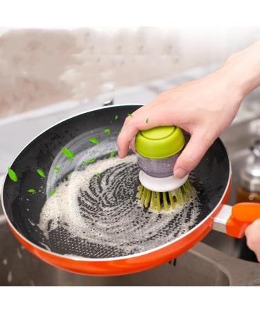 Dishwashing Brush Kitchen Supplies Stove Cleaning Brush Household Short Handle Pot Washing Brush(Grey) - Buy Online on GoSupps.com