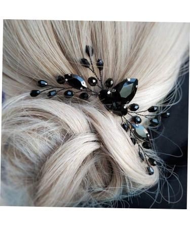 DOITOOL Black Crystal Hair Accessories Bridal Insert Black Barrettes Vintage Hair Accessories Wedding Bridal Hair Accessories Hair Pin Women's Alloy Comb European and American - Buy Online on GoSupps.com