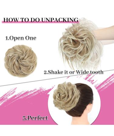 Fulang Hair 5-Pack Large Wavy Bun Extensions - Artificial Hair Ties for Women's Updos & Messy Buns - Buy Online on GoSupps.com