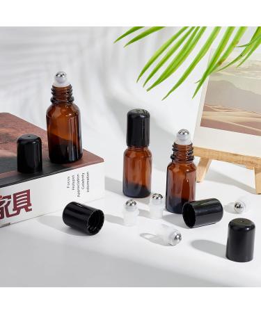 BENECREAT 24 Sets Essential Oil Roller Inserts Kit - Stainless Steel Balls & Black Caps for 5-15ml Bottles | Ideal for Essential Oils & Cosmetics - Buy Online on GoSupps.com