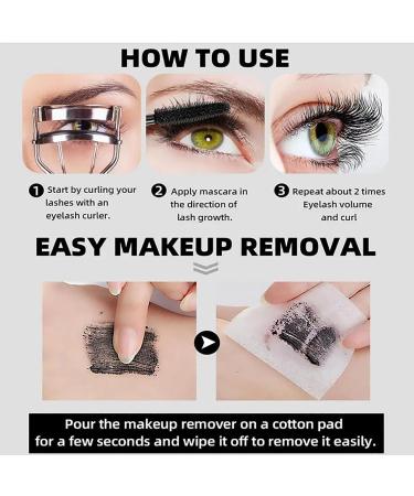 Hardcore Brushless Mascara Curling Mascara Set Waterproof Long-Lasting Non-Falling Non-Clumping Mascara Ultra-Slim Metallic Mascara for Charming Eye Makeup Black+black - Buy Online on GoSupps.com
