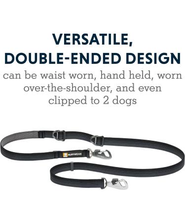 RUFFWEAR Switchbak Double-Ended Dog Lead - Adjustable and Hands-Free Leash for Training - Basalt Grey - Buy Online on GoSupps.com