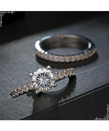 Aotiwe Vintage Ring Jewelry for Women - Four Claws Silver Ring with Cubic Zircon | Perfect Gift - Size 52 (16.6) - Buy Online on GoSupps.com
