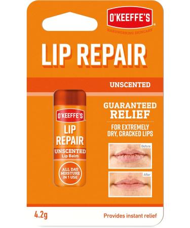 O'Keeffe's Unscented Lip Repair Balm 4.2g & Overnight Lip Repair 7g (Pack of 2) - Buy Online on GoSupps.com