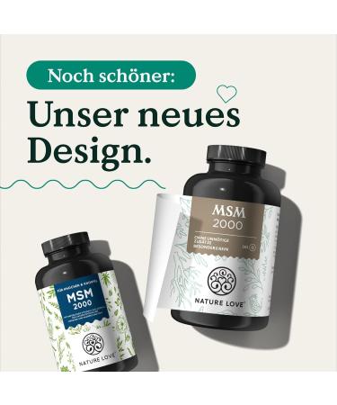 Buy Nature Love MSM 2000mg with Vitamin C - 365 Tablets Vegan German Quality No Additives - Compact Powder for Maximum Absorption - Buy Online on GoSupps.com