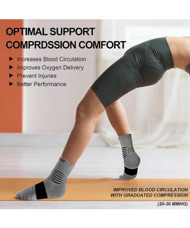 NEENCA Compression Ankle Socks 20-30 mmhg Medium White - Medical Grade for Injury Recovery, Pain Relief & Sports Protection - Buy Online on GoSupps.com