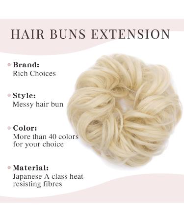 Curly Messy Hair Scrunchies Bun Extension Updo Ponytail Chignons - Bleach Blonde 30g - Buy Online on GoSupps.com