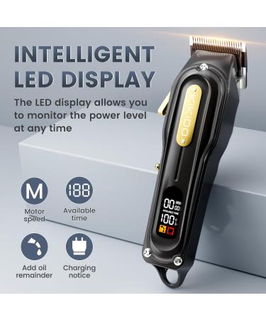 Professional Cordless Hair Clippers for Men | Rechargeable Beard Trimmer & Hair Cutting Set with LED Display - Ideal Gifts for Men - Buy Online on GoSupps.com