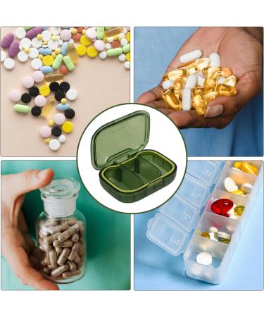 Healeved Travel Organizer Portable Case Medicine Dispenser 3 Compartments Small Case for Pocket Purse Daily Medicine Holder Container Green - Buy Online on GoSupps.com