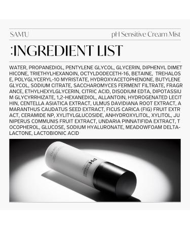 PH Sensitive Cream Mist | Hydrating Daily Face Moisturizer & Setting Spray | Korean Skin Care for Men & Women | Long Lasting Makeup Fixer (3.38 Fl. Oz - Buy Online on GoSupps.com