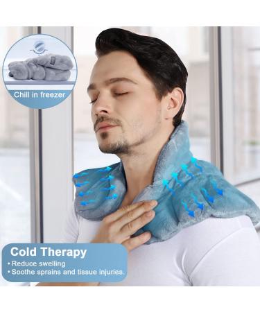 REVIX Microwavable Heating Pad for Neck Shoulders and Back | Weighted Neck Wrap with Moist Heat | Light-Gray - Buy Online on GoSupps.com
