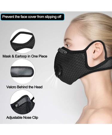 UTOTEBAG Breathable Face Mask with Valves for Men and Women - Black | Ideal for Workout, Exercise, and Gym Training - Buy Online on GoSupps.com
