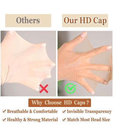 Xconstellation 12 Pcs HD Wig Caps for Women - Transparent & Invisible Stocking Caps with Elastic Wig Band Set - Wig Accessories - Buy Online on GoSupps.com