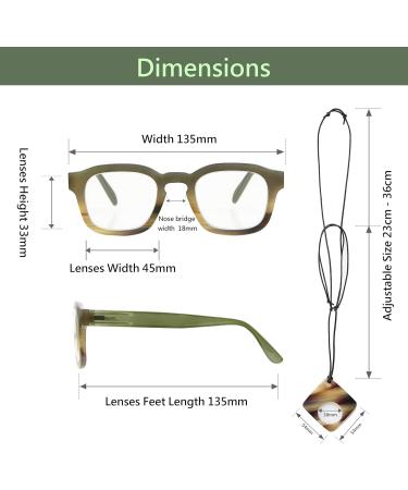 Trendy Women s Reading Glasses - Blue Light Filtering - Dark Green & Beige - +0.00 to +3.00 - Buy Online on GoSupps.com