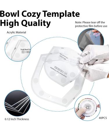 Wenmpopo Bowl Cozy Pattern Template & Cutting Ruler Set - DIY Kitchen Craft Sewing Template | 6 Sizes Included - 3 Sets for Easy Sewing Without Machine - Buy Online on GoSupps.com