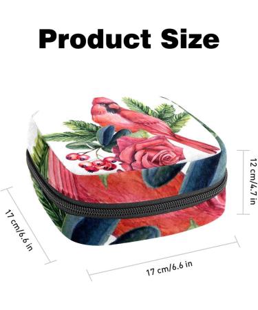 GIAPB Period Bag - Sanitary Napkin Storage & Travel Makeup Pouch - Bird Rose Flower Color - Buy Online on GoSupps.com