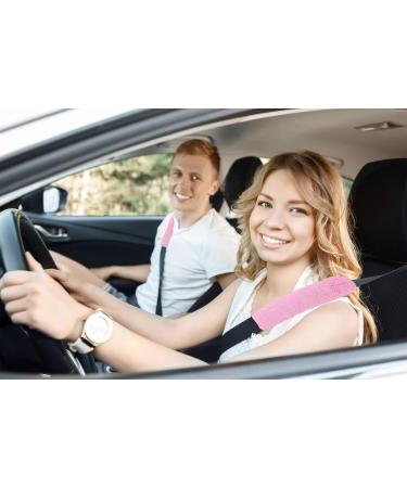 Pink Car Belt Pad - Faux Rabbit Shoulder Cushion for Safety Belt Protection | Seat Belt Upholstery 1 Pair - Buy Online on GoSupps.com